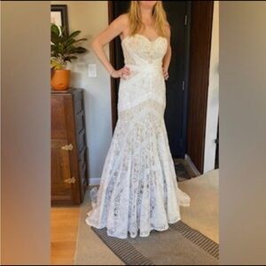 LIPOSA Women's Bohemian Wedding Dress